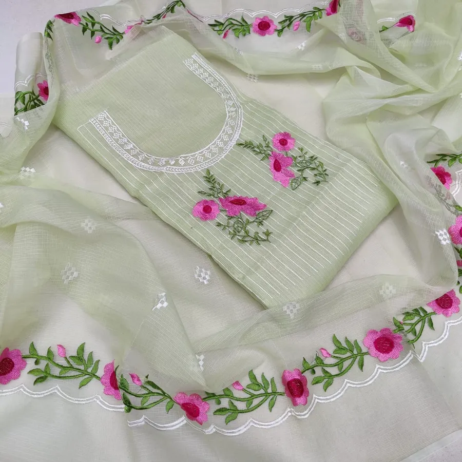 Exclusive Kota Doria Unstitched Dress Material with Dupatta – Lightweight, Elegant & Handcrafted Ethnic Wear for Women
